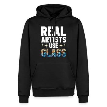 Vitrail artiste Vitrail Art - Sweat à capuche Premium bio Homme - noir - Devant - Nico (187cm)