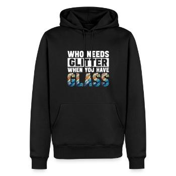 Vitrail artiste Vitrail Art - Sweat à capuche Premium bio Homme - noir - Devant - Nico (187cm)