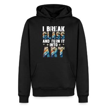 Vitrail artiste Vitrail Art - Sweat à capuche Premium bio Homme - noir - Devant - Nico (187cm)