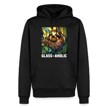 Vitrail artiste Vitrail Art - Sweat à capuche Premium bio Homme - noir - Devant - Nico (187cm)