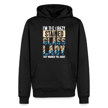 Vitrail artiste Vitrail Art - Sweat à capuche Premium bio Homme - noir - Devant - Nico (187cm)
