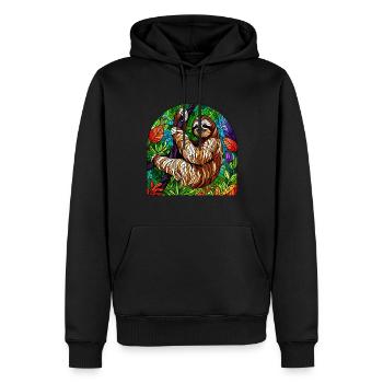 Vitrail artiste Vitrail Art - Sweat à capuche Premium bio Homme - noir - Devant - Nico (187cm)
