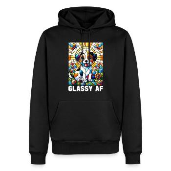 Vitrail artiste Vitrail Art - Sweat à capuche Premium bio Homme - noir - Devant - Nico (187cm)