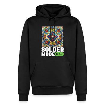 Vitrail artiste Vitrail Art - Sweat à capuche Premium bio Homme - noir - Devant - Nico (187cm)
