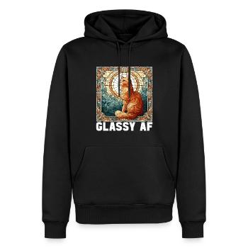 Vitrail artiste Vitrail Art - Sweat à capuche Premium bio Homme - noir - Devant - Nico (187cm)