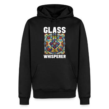 Vitrail artiste Vitrail Art - Sweat à capuche Premium bio Homme - noir - Devant - Nico (187cm)
