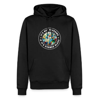 Vitrail artiste Vitrail Art - Sweat à capuche Premium bio Homme - noir - Devant - Nico (187cm)