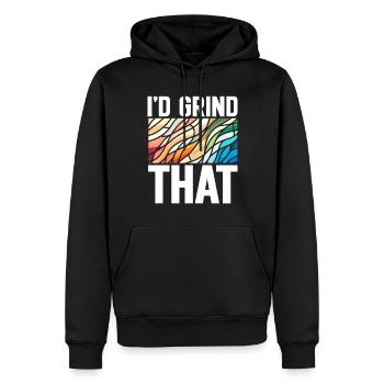 Vitrail artiste Vitrail Art - Sweat à capuche Premium bio Homme - noir - Devant - Nico (187cm)