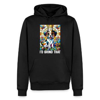 Vitrail artiste Vitrail Art - Sweat à capuche Premium bio Homme - noir - Devant - Nico (187cm)