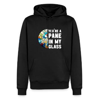 Vitrail artiste Vitrail Art - Sweat à capuche Premium bio Homme - noir - Devant - Nico (187cm)