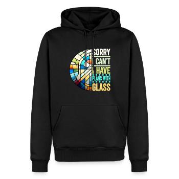 Vitrail artiste Vitrail Art - Sweat à capuche Premium bio Homme - noir - Devant - Nico (187cm)