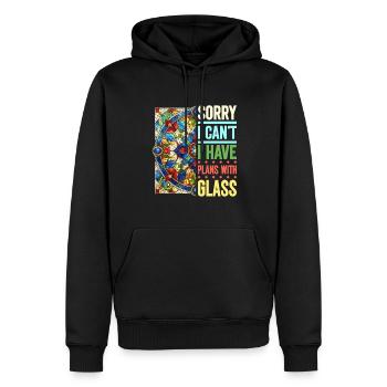 Vitrail artiste Vitrail Art - Sweat à capuche Premium bio Homme - noir - Devant - Nico (187cm)