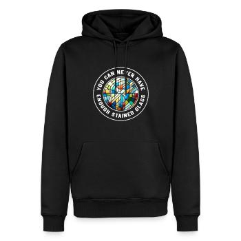 Vitrail artiste Vitrail Art - Sweat à capuche Premium bio Homme - noir - Devant - Nico (187cm)