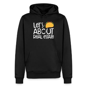 Realtor - Men’s Premium Organic Hoodie - black - Front - Nico (187cm)