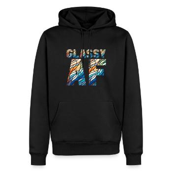 Vitrail artiste Vitrail Art - Sweat à capuche Premium bio Homme - noir - Devant - Nico (187cm)