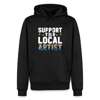 Vitrail artiste Vitrail Art - Sweat à capuche Premium bio Homme - noir - Devant - Nico (187cm)