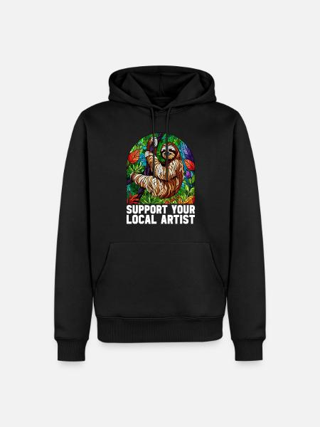 Vitrail artiste Vitrail Art - Sweat à capuche Premium bio Homme - noir