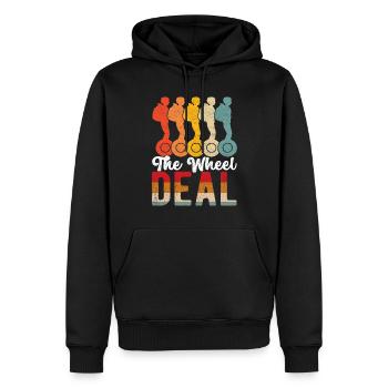 EUC Monoroue - Sweat à capuche Premium bio Homme - noir - Devant - Nico (187cm)