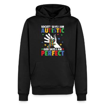 Journée de sensibilisation à l’autisme Cadeau autiste - Sweat à capuche Premium bio Homme - noir - Devant - Nico (187cm)