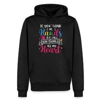 Journée de sensibilisation à l’autisme Cadeau autiste - Sweat à capuche Premium bio Homme - noir - Devant - Nico (187cm)