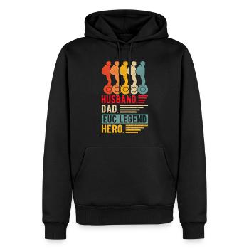EUC Monoroue - Sweat à capuche Premium bio Homme - noir - Devant - Nico (187cm)