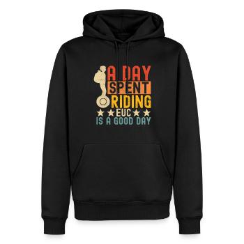 EUC Monoroue - Sweat à capuche Premium bio Homme - noir - Devant - Nico (187cm)