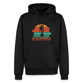 EUC Monoroue - Sweat à capuche Premium bio Homme - noir - Devant - Nico (187cm)