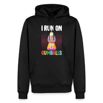 Machine à boules de gomme - Sweat à capuche Premium bio Homme - noir - Devant - Nico (187cm)