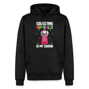 Machine à boules de gomme - Sweat à capuche Premium bio Homme - noir - Devant - Nico (187cm)