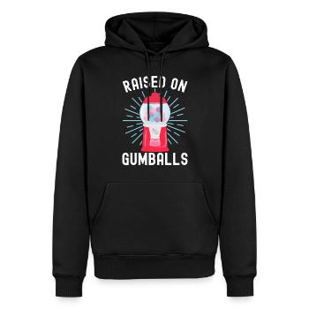 Machine à boules de gomme - Sweat à capuche Premium bio Homme - noir - Devant - Nico (187cm)
