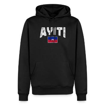Haiti - Männer Premium Bio Hoodie - Schwarz - Vorne - Nico (187cm)