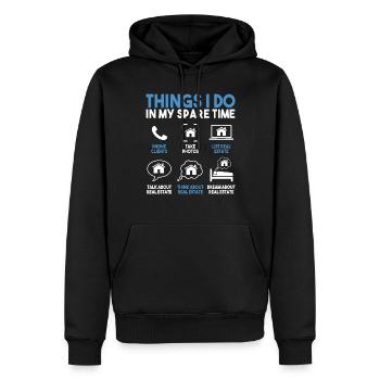 Agent immobilier Agent immobilier Cadeau - Sweat à capuche Premium bio Homme - noir - Devant - Nico (187cm)
