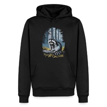 Raccoon in Cottagecore Forest - Men’s Premium Organic Hoodie - black - Front - Nico (187cm)