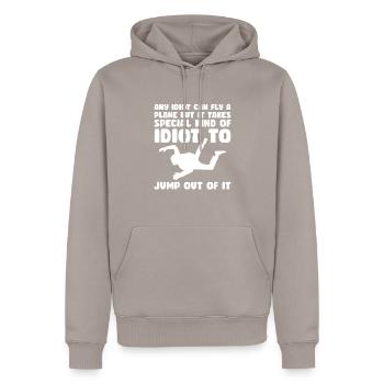Skydive Skydiver Skydiving Fallschirm Geschenk - Männer Premium Bio Hoodie - Taupe - Vorne - Nico (187cm)