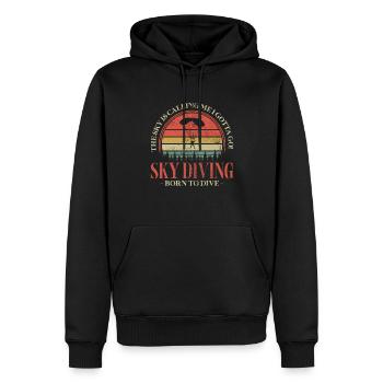 Skydive - Sweat à capuche Premium bio Homme - noir - Devant - Nico (187cm)