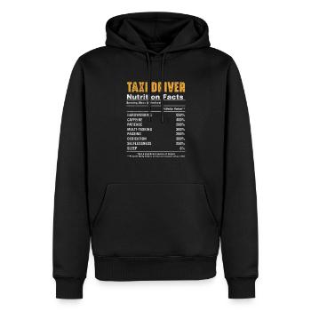 Taxi Chauffeur de taxi Profession Circulation Cadeau - Sweat à capuche Premium bio Homme - noir - Devant - Nico (187cm)