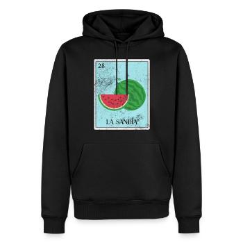 Pastèque - Sweat à capuche Premium bio Homme - noir - Devant - Nico (187cm)