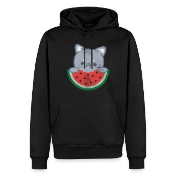 Pastèque - Sweat à capuche Premium bio Homme - noir - Devant - Nico (187cm)