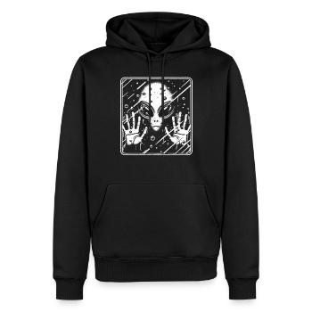 Étranger - Sweat à capuche Premium bio Homme - noir - Devant - Nico (187cm)