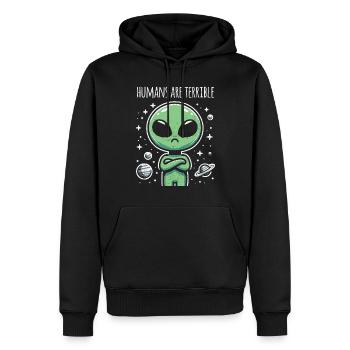 Alien - Männer Premium Bio Hoodie - Schwarz - Vorne - Nico (187cm)