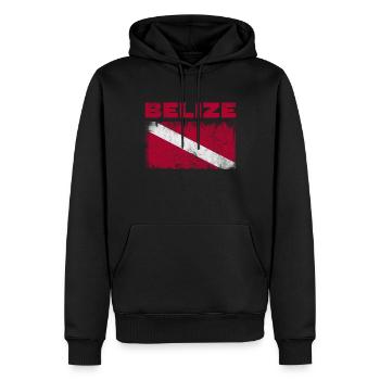 Belize - Männer Premium Bio Hoodie - Schwarz - Vorne - Nico (187cm)