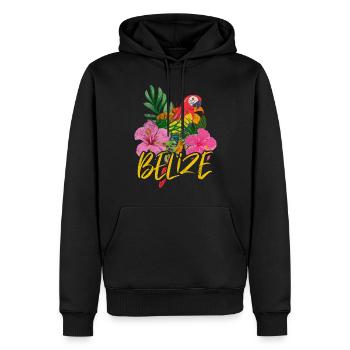 Belize - Männer Premium Bio Hoodie - Schwarz - Vorne - Nico (187cm)