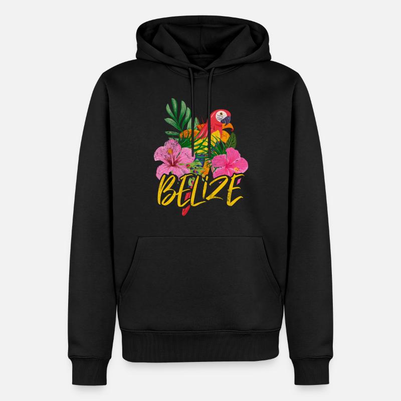 Belize - Männer Premium Bio Hoodie - Schwarz