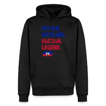 Haiti - Männer Premium Bio Hoodie - Schwarz - Vorne - Nico (187cm)