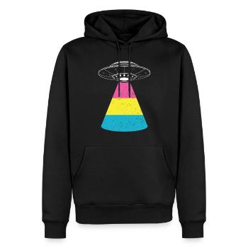 Étranger - Sweat à capuche Premium bio Homme - noir - Devant - Nico (187cm)