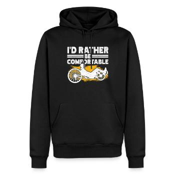 Recumbent Trike Liegetrike Liegedreirad - Männer Premium Bio Hoodie - Schwarz - Vorne - Nico (187cm)