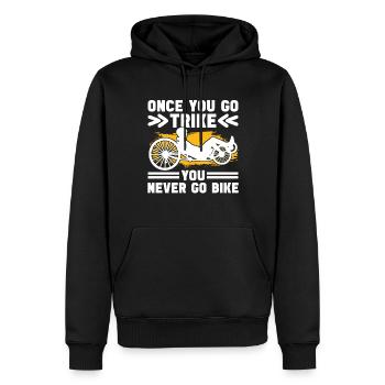 Recumbent Trike Liegetrike Liegedreirad - Männer Premium Bio Hoodie - Schwarz - Vorne - Nico (187cm)
