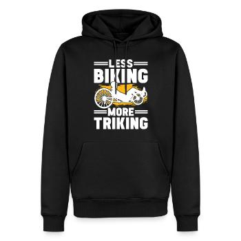 Recumbent Trike Liegetrike Liegedreirad - Männer Premium Bio Hoodie - Schwarz - Vorne - Nico (187cm)