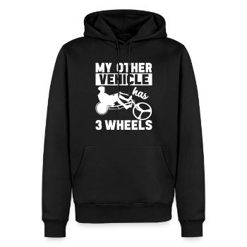 Recumbent Trike Liegetrike Liegedreirad - Männer Premium Bio Hoodie - Schwarz - Vorne - Nico (187cm)
