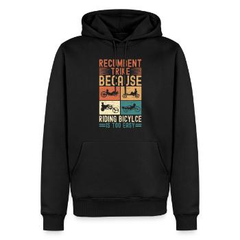 Recumbent Trike Liegetrike Liegedreirad - Männer Premium Bio Hoodie - Schwarz - Vorne - Nico (187cm)